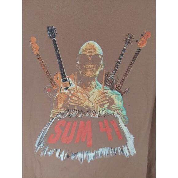Sum 41 Japan Tour Mens 2X Brown Short Sleeve Graphic Tshirt - Picture 2 of 9